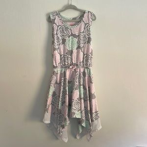Girl’s Handkerchief Hem Floral Tank Dress Size 6